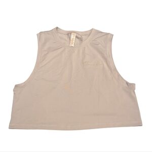 Levavi Silver Cropped Workout Tank Top Size Large